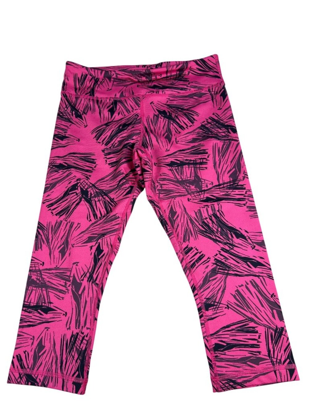 Zumba Wear Marvelous Pink & Black Capri Leggings M Stretch Activewear Dance Yoga